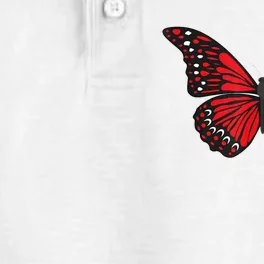 Cute Red Butterfly Dry Zone Grid Performance Polo