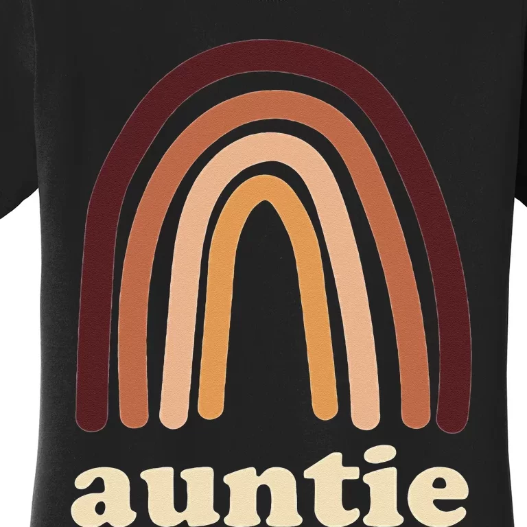 Cute Rainbow Boho Auntie Minimal Pocket Design Aunt Love Women's T-Shirt