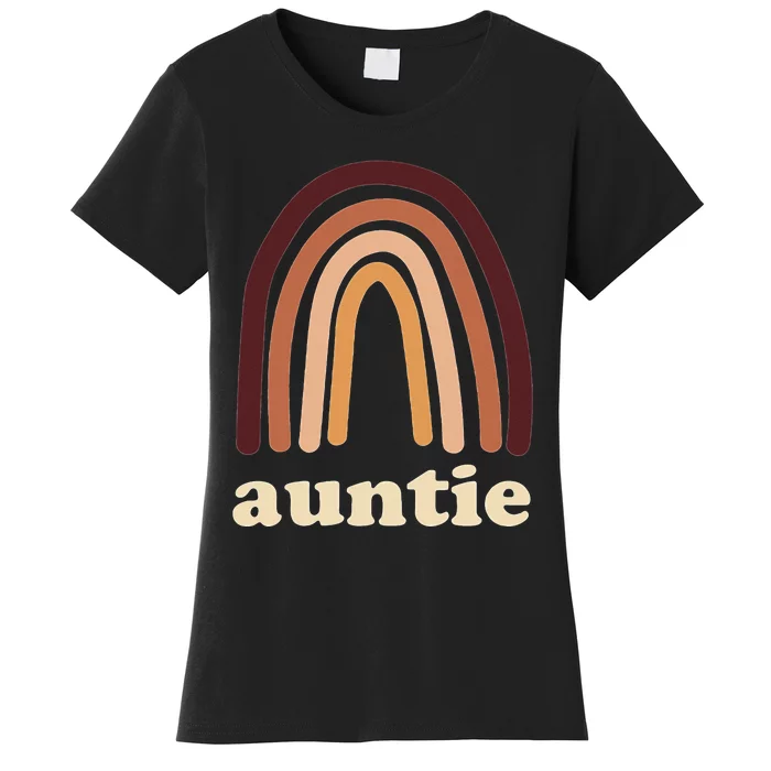 Cute Rainbow Boho Auntie Minimal Pocket Design Aunt Love Women's T-Shirt