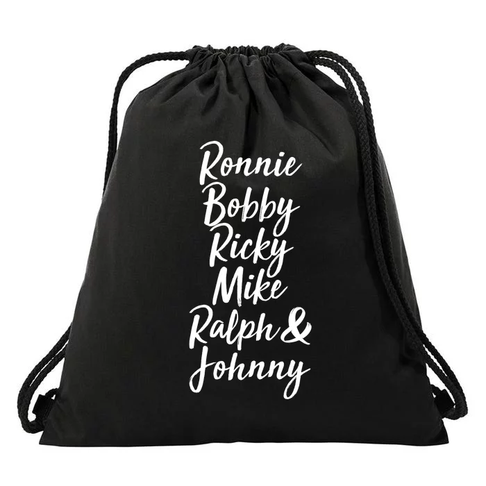 Cool Ronnie Bobby Ricky Mike Ralph And Johnny Drawstring Bag