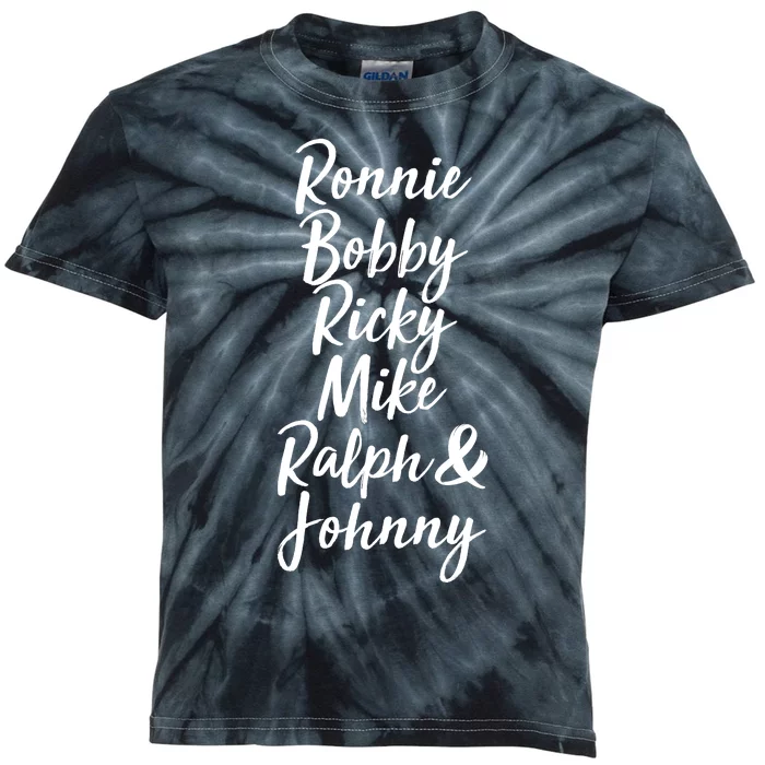 Cool Ronnie Bobby Ricky Mike Ralph And Johnny Kids Tie-Dye T-Shirt