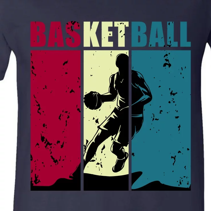 Classic Retro Basketball V-Neck T-Shirt