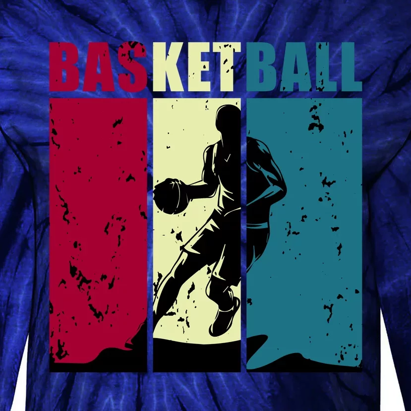 Classic Retro Basketball Tie-Dye Long Sleeve Shirt