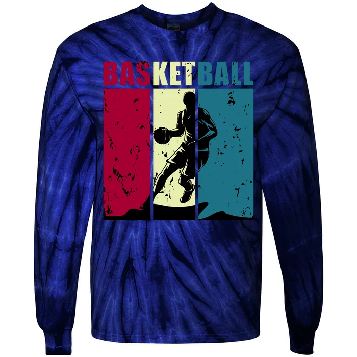 Classic Retro Basketball Tie-Dye Long Sleeve Shirt