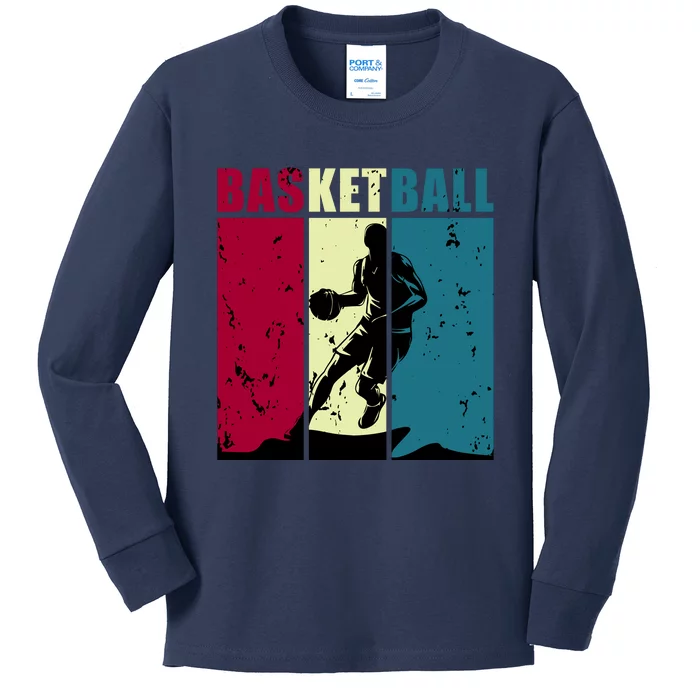 Classic Retro Basketball Kids Long Sleeve Shirt