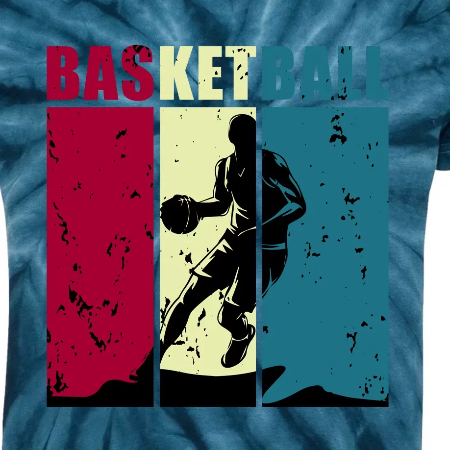 Classic Retro Basketball Kids Tie-Dye T-Shirt