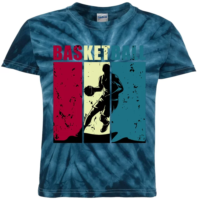 Classic Retro Basketball Kids Tie-Dye T-Shirt