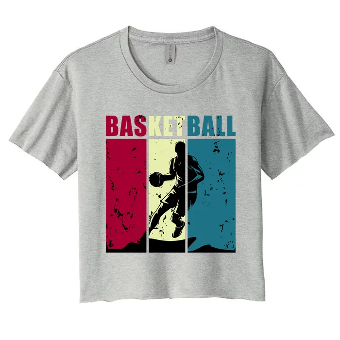 Classic Retro Basketball Women's Crop Top Tee