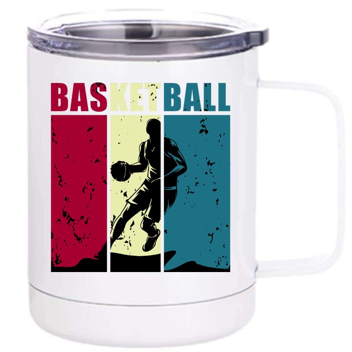 Classic Retro Basketball Front & Back 12oz Stainless Steel Tumbler Cup