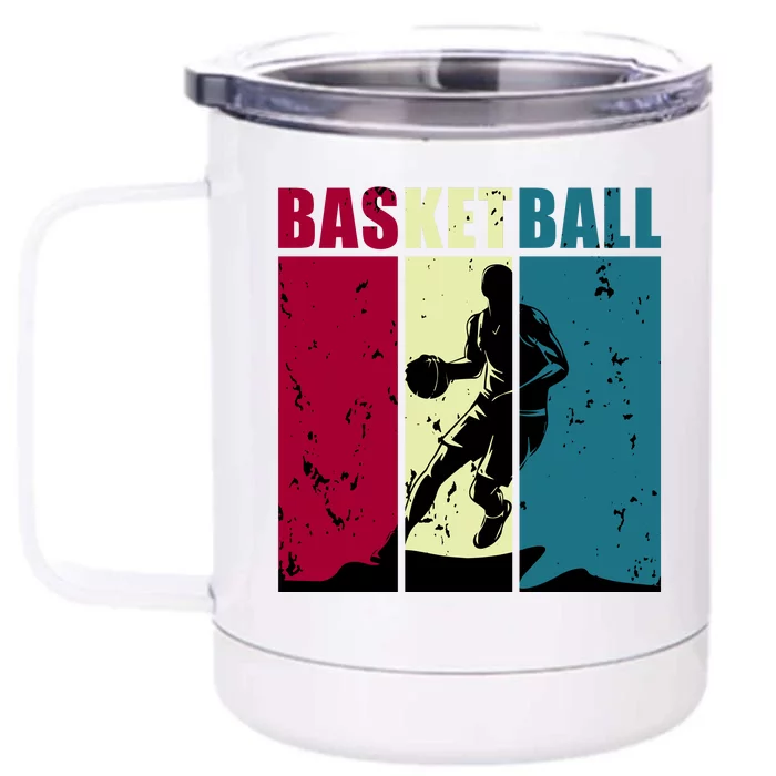 Classic Retro Basketball Front & Back 12oz Stainless Steel Tumbler Cup