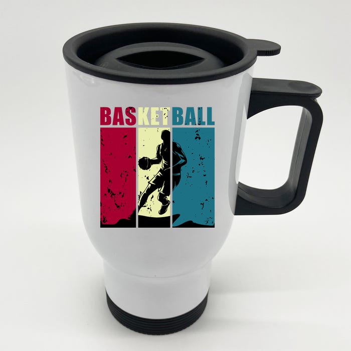 Classic Retro Basketball Front & Back Stainless Steel Travel Mug