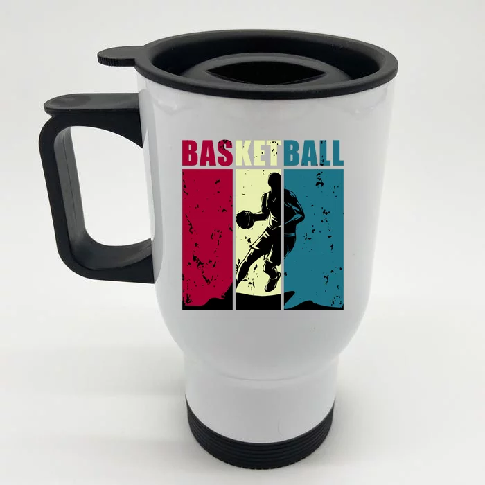 Classic Retro Basketball Front & Back Stainless Steel Travel Mug