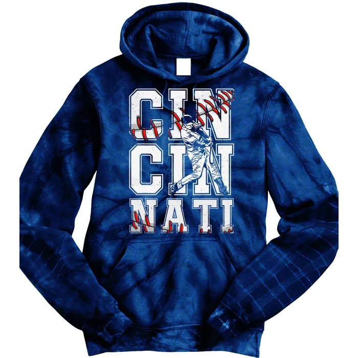 Cincinnati Retro Baseball Lover Met At Game Day Tie Dye Hoodie