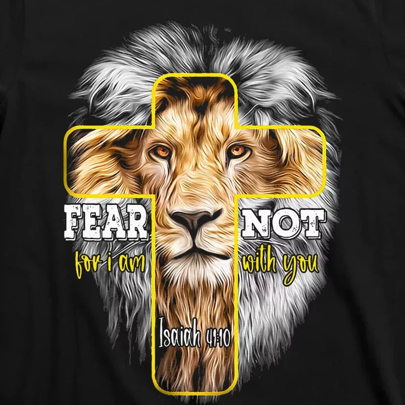 Christian Religious Bible Verse Sayings Lion Fear Scripture T-Shirt