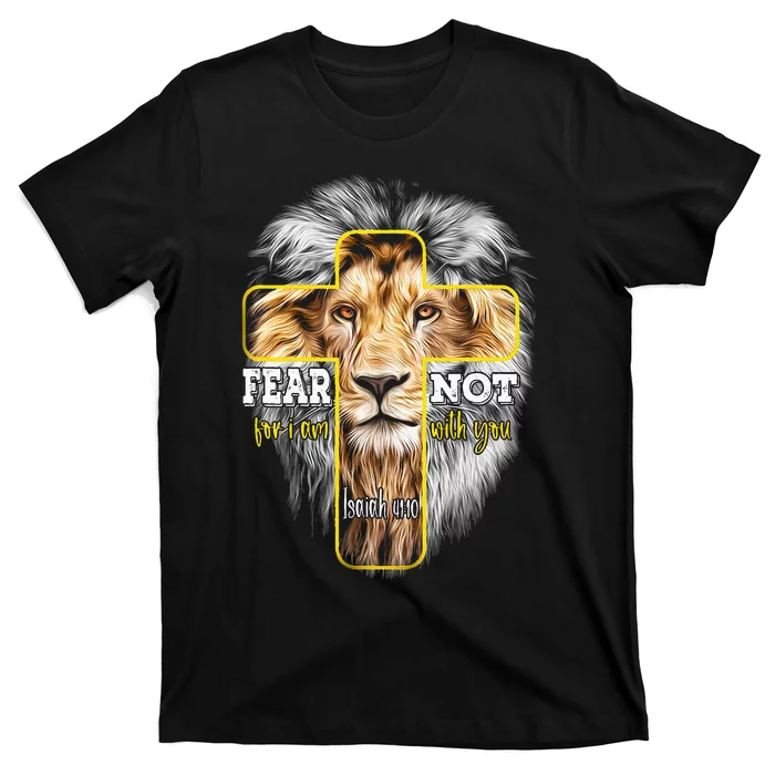 Christian Religious Bible Verse Sayings Lion Fear Scripture T-Shirt