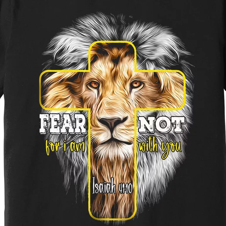 Christian Religious Bible Verse Sayings Lion Fear Scripture Premium T-Shirt