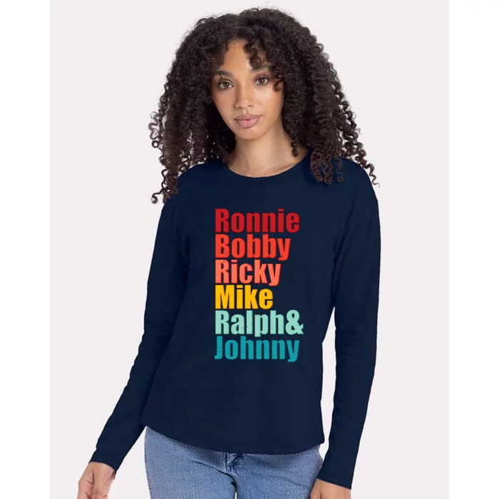 Cool Ronnie Bobby Ricky Mike Ralph And Johnny Womens Cotton Relaxed Long Sleeve T-Shirt