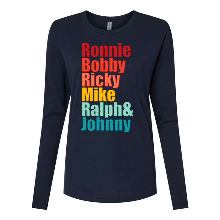 Cool Ronnie Bobby Ricky Mike Ralph And Johnny Womens Cotton Relaxed Long Sleeve T-Shirt