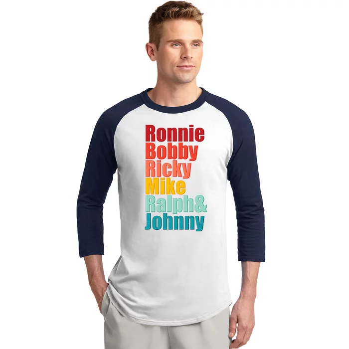 Cool Ronnie Bobby Ricky Mike Ralph And Johnny Baseball Sleeve Shirt