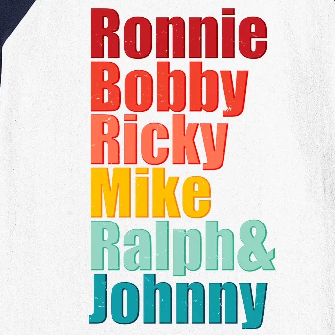 Cool Ronnie Bobby Ricky Mike Ralph And Johnny Baseball Sleeve Shirt