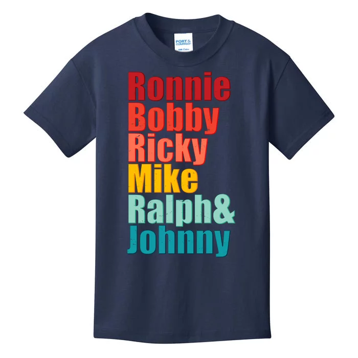 Cool Ronnie Bobby Ricky Mike Ralph And Johnny Kids T-Shirt