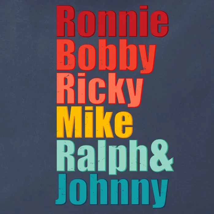 Cool Ronnie Bobby Ricky Mike Ralph And Johnny Zip Tote Bag