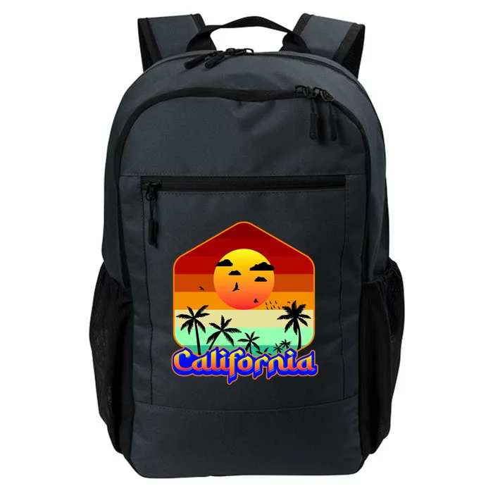 California Retro Beach Sunset Logo Daily Commute Backpack