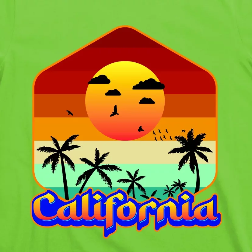 California Retro Beach Sunset Logo T-Shirt