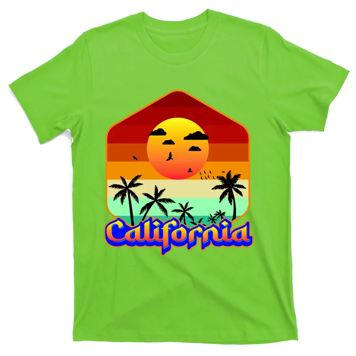 California Retro Beach Sunset Logo T-Shirt