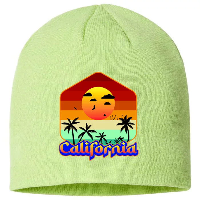 California Retro Beach Sunset Logo 8 1/2in Sustainable Knit Beanie