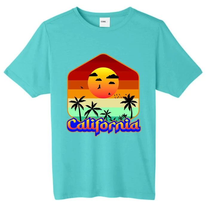 California Retro Beach Sunset Logo ChromaSoft Performance T-Shirt