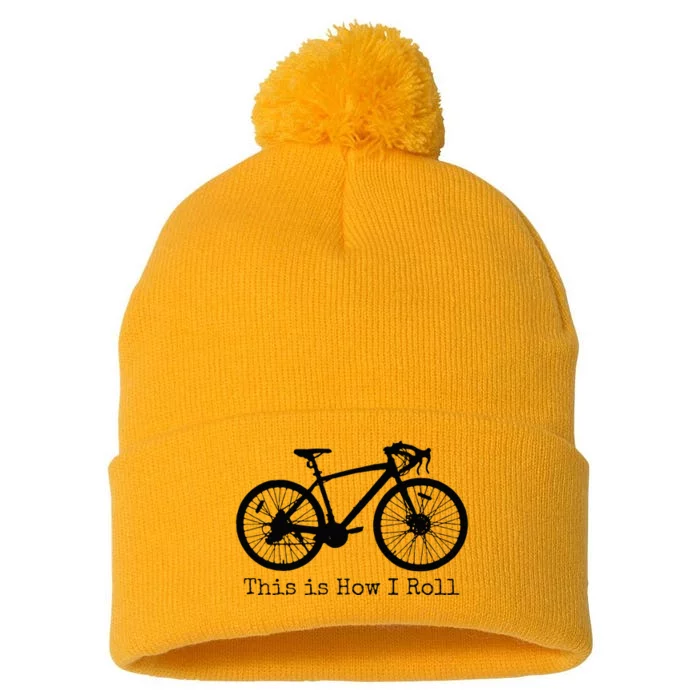 Cycling Road Bike Bicycle Funny Cyclist Pom Pom 12in Knit Beanie