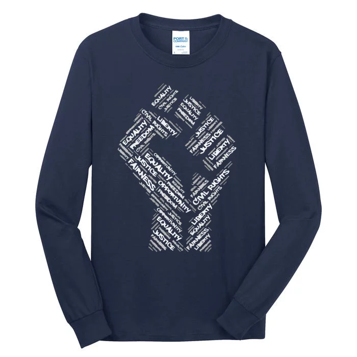 Civil Rights Black Power Fist March For Justice Tall Long Sleeve T-Shirt