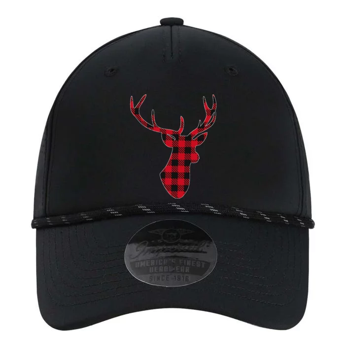 Classic Red & Black Christmas Buffalo Plaid Deer Performance The Dyno Cap