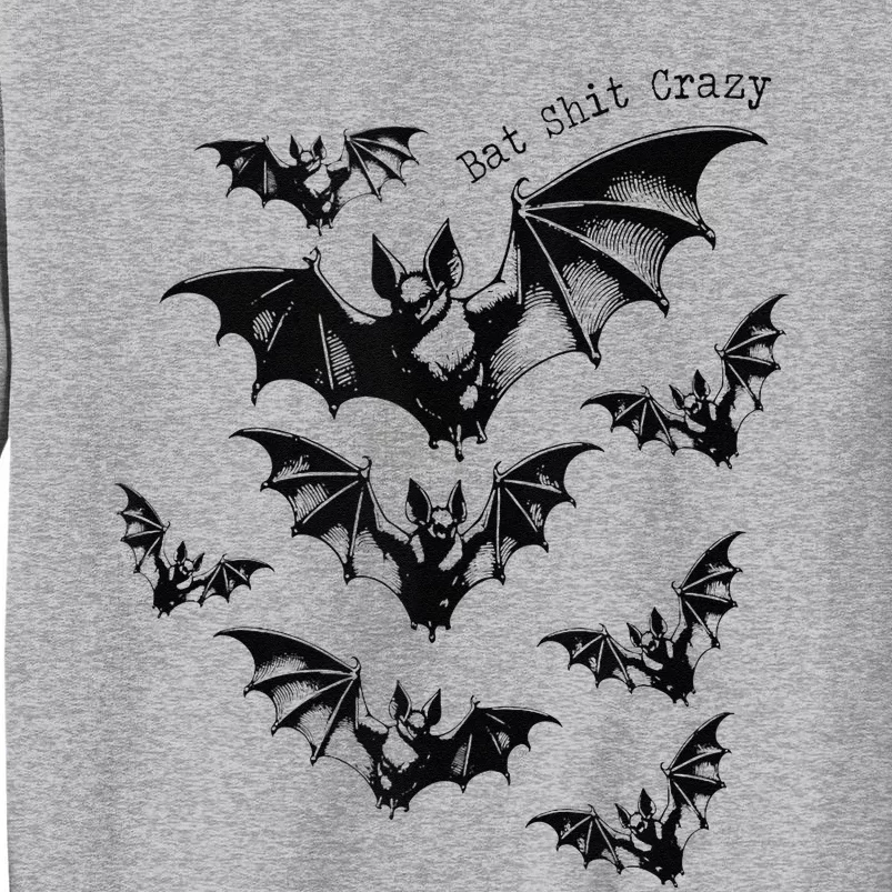 Classic Retro Bat Shit Crazy Funny Spooky Halloween Saying Sweatshirt