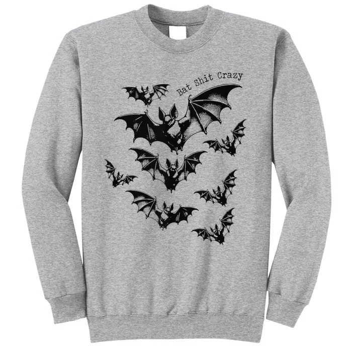 Classic Retro Bat Shit Crazy Funny Spooky Halloween Saying Sweatshirt