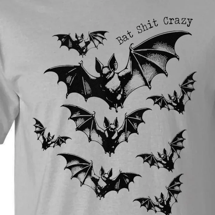 Classic Retro Bat Shit Crazy Funny Spooky Halloween Saying Tall T-Shirt