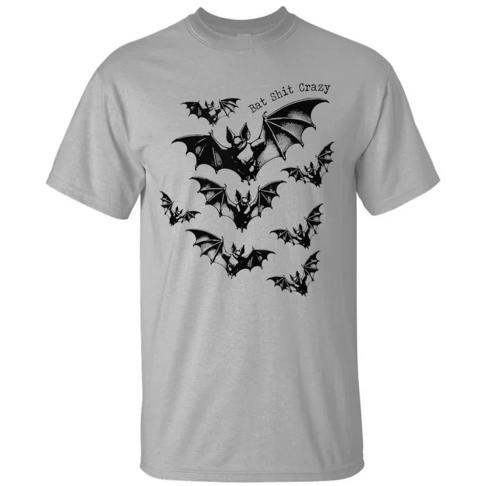 Classic Retro Bat Shit Crazy Funny Spooky Halloween Saying Tall T-Shirt