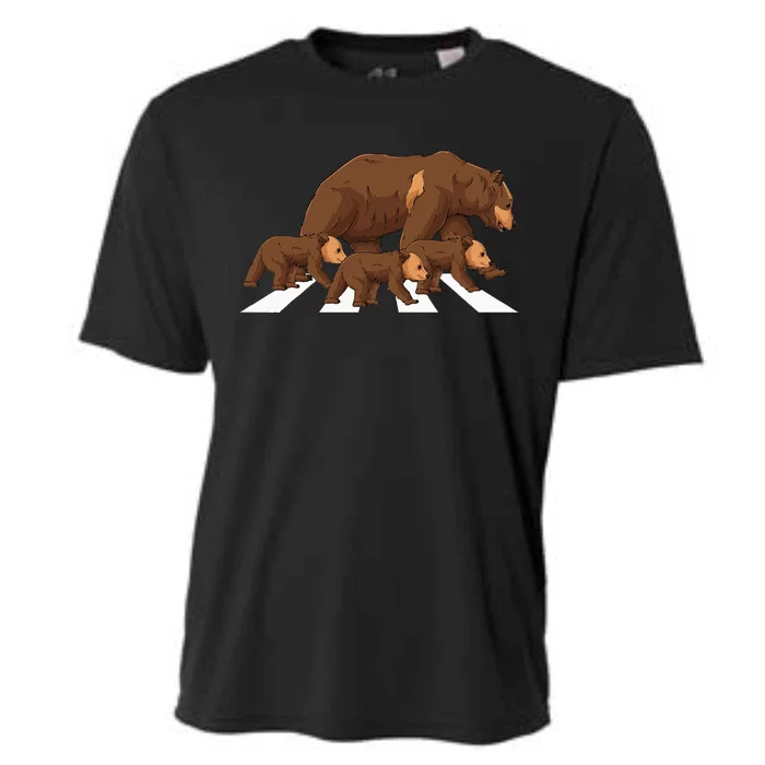 Crossing Road Bear Wildlife Wild Camping Campers Bear Cooling Performance Crew T-Shirt