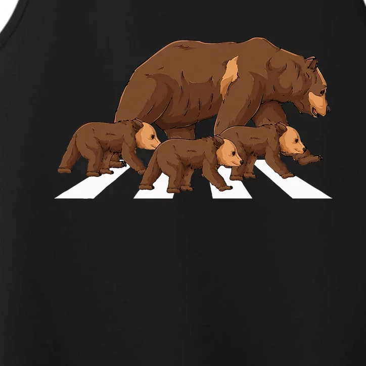 Crossing Road Bear Wildlife Wild Camping Campers Bear Performance Tank