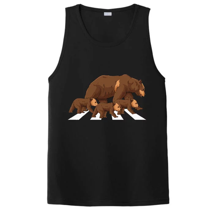 Crossing Road Bear Wildlife Wild Camping Campers Bear Performance Tank