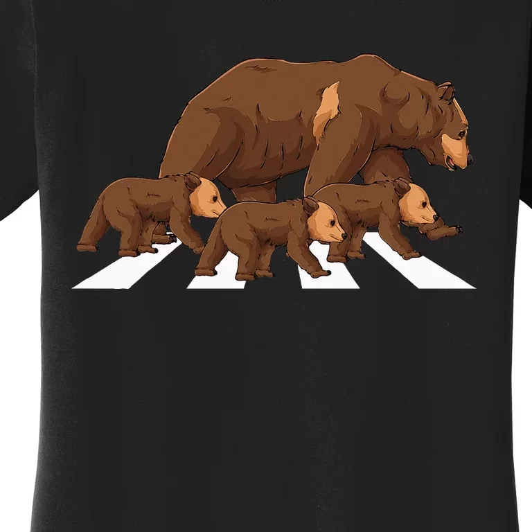 Crossing Road Bear Wildlife Wild Camping Campers Bear Women's T-Shirt