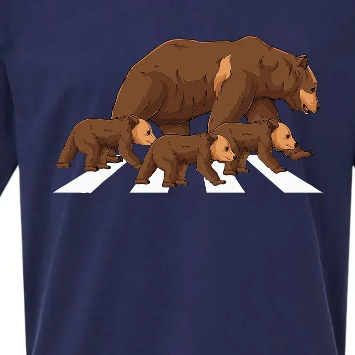 Crossing Road Bear Wildlife Wild Camping Campers Bear Sueded Cloud Jersey T-Shirt