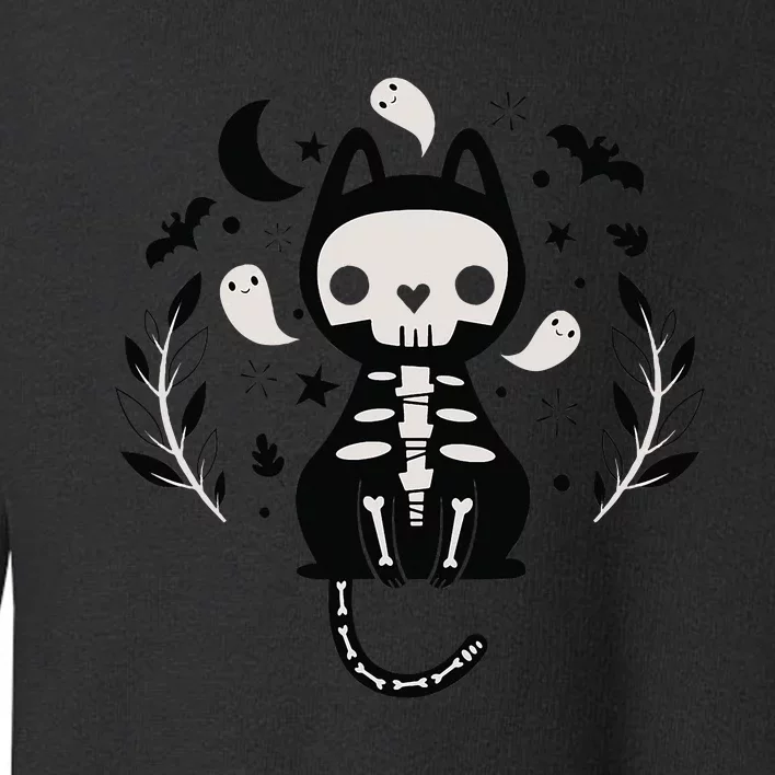 Cute Retro Black Cat Fall Halloween Toddler Sweatshirt