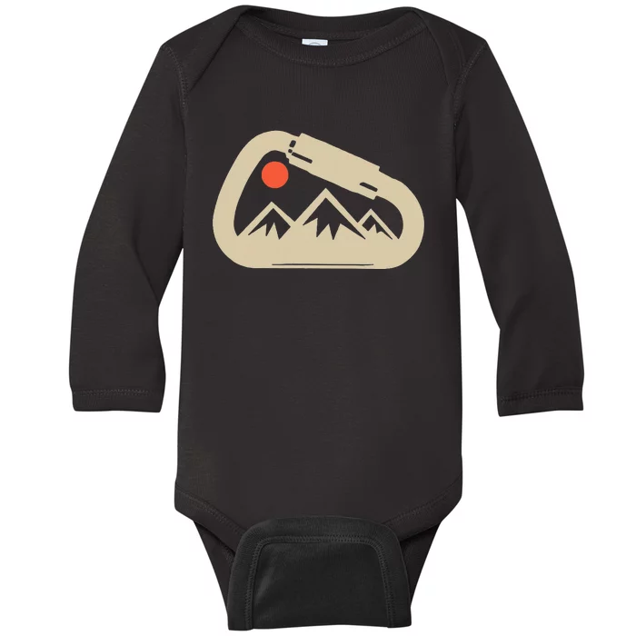 Climbing Rock Bouldering Climb Carabiner Climbers Gifts Baby Long Sleeve Bodysuit