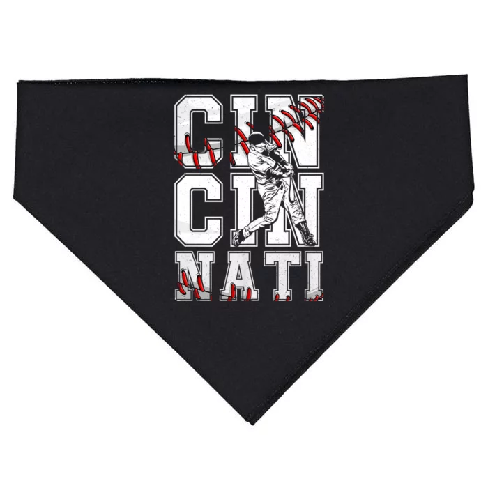 Cincinnati Retro Baseball Lover Met At Game Day USA-Made Doggie Bandana