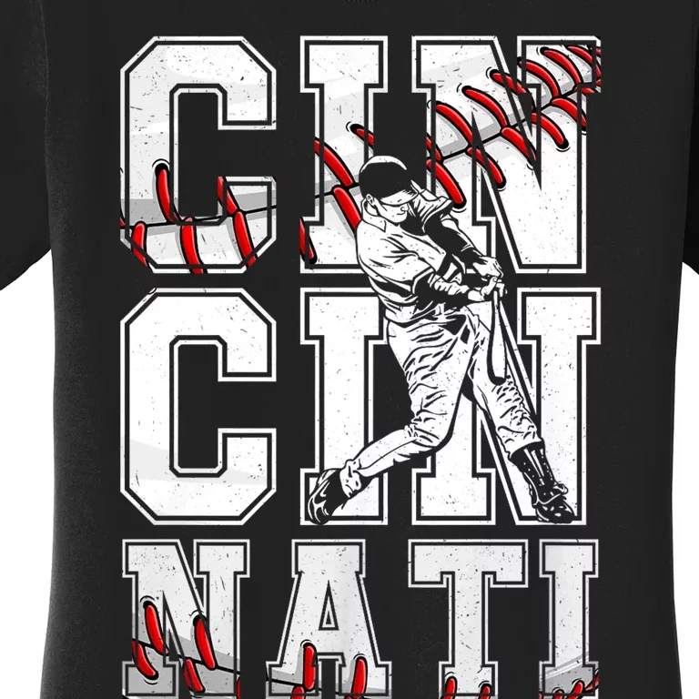 Cincinnati Retro Baseball Lover Met At Game Day Women's T-Shirt