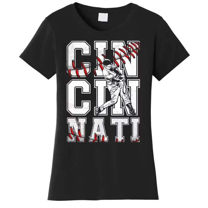 Cincinnati Retro Baseball Lover Met At Game Day Women's T-Shirt