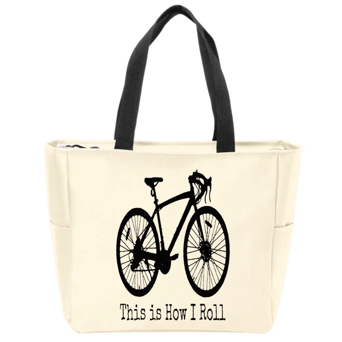 Cycling Road Bike Bicycle Funny Cyclist Zip Tote Bag