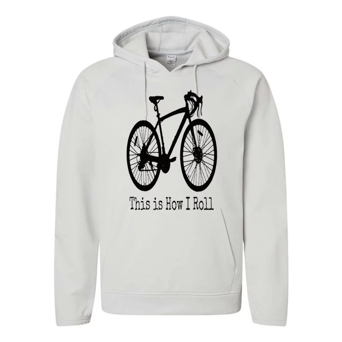 Cycling Road Bike Bicycle Funny Cyclist Performance Fleece Hoodie